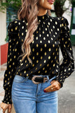 Lutaotie Elegant Polka Dot Fold Half A Turtleneck Tops