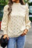 Lutaotie Elegant Polka Dot Fold Half A Turtleneck Tops