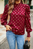 Lutaotie Elegant Polka Dot Fold Half A Turtleneck Tops