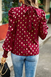 Lutaotie Elegant Polka Dot Fold Half A Turtleneck Tops