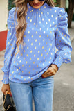 Lutaotie Elegant Polka Dot Fold Half A Turtleneck Tops