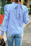 Lutaotie Elegant Polka Dot Fold Half A Turtleneck Tops