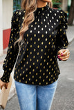 Lutaotie Elegant Polka Dot Fold Half A Turtleneck Tops