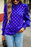 Lutaotie Elegant Polka Dot Fold Half A Turtleneck Tops