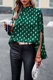 Lutaotie British Style Elegant Polka Dot Bandage Mandarin Collar Tops