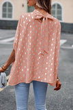 Lutaotie British Style Elegant Polka Dot Bandage Mandarin Collar Tops