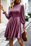 Lutaotie Elegant Solid Half A Turtleneck A Line Dresses