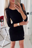 Lutaotie Sexy Solid Lace O Neck A Line Dresses