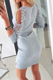 Lutaotie Sexy Solid Lace O Neck A Line Dresses