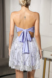 Lutaotie Sexy Celebrities Solid Tassel Sequins Strapless Sleeveless Two Pieces