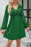 Lutaotie Sweet Elegant Solid Patchwork V Neck A Line Dresses