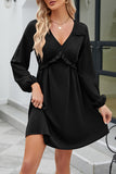 Lutaotie Sweet Elegant Solid Patchwork V Neck A Line Dresses