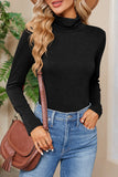 Lutaotie Daily Simplicity Solid Turtleneck Tops