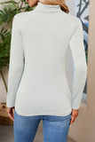 Lutaotie Daily Simplicity Solid Turtleneck Tops