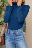 Lutaotie Daily Simplicity Solid Turtleneck Tops