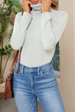 Lutaotie Daily Simplicity Solid Turtleneck Tops