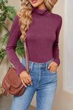 Lutaotie Daily Simplicity Solid Turtleneck Tops