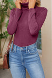 Lutaotie Daily Simplicity Solid Turtleneck Tops