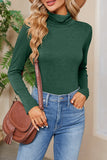 Lutaotie Daily Simplicity Solid Turtleneck Tops