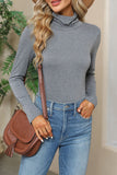 Lutaotie Daily Simplicity Solid Turtleneck Tops