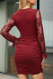 Lutaotie Sexy Solid Lace V Neck A Line Dresses