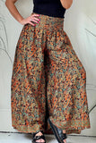 Lutaotie College Floral Loose High Waist Wide Leg Full Print Bottoms