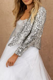 lutaotie Elegant Solid Sequins V Neck Outerwear