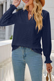 Lutaotie Casual Solid Hollowed Out Stringy Selvedge V Neck Tops