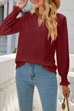 Lutaotie Casual Solid Hollowed Out Stringy Selvedge V Neck Tops