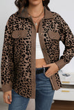 Lutaotie Casual Sweet Leopard Pocket Turndown Collar Tops(4 Colors)