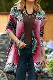 lutaotie Casual College Geometric Printing Cardigan Collar Outerwear(5 Colors)