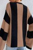 Lutaotie Casual Striped Contrast O Neck Tops