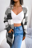 Lutaotie Street Striped Contrast Cardigan Collar Tops