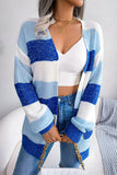 Lutaotie Street Striped Contrast Cardigan Collar Tops