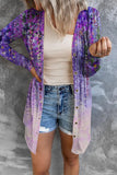 lutaotie Street Print Patchwork Cardigan Collar Outerwear