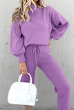 Lutaotie Casual Simplicity Solid Patchwork Half A Turtleneck Long Sleeve Two Pieces(10 Colors)