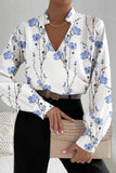 Lutaotie Casual Print Patchwork V Neck Blouses(6 Colors)