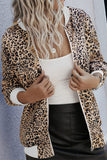 lutaotie Casual Leopard Patchwork O Neck Outerwear