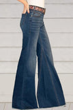 Lutaotie Street Solid High Waist Regular Denim Jeans(No Belt)