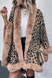 lutaotie Street Elegant Leopard Patchwork Outerwear