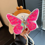 Lutaotie Casual Patchwork Butterfly Sequins Pearl Bags