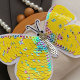 Lutaotie Casual Patchwork Butterfly Sequins Pearl Bags