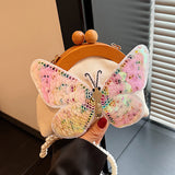 Lutaotie Casual Patchwork Butterfly Sequins Pearl Bags