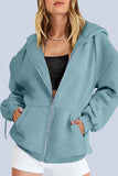 lutaotie Casual Sportswear Solid Pocket Hooded Collar Outerwear(12 Colors)