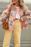 lutaotie Sweet Print Floral Patchwork U Neck Outerwear