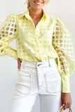 Lutaotie Celebrities Elegant Solid Patchwork Turndown Collar Tops