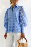 Lutaotie Celebrities Elegant Solid Patchwork Turndown Collar Tops