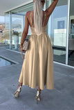 Lutaotie Sexy Celebrities Solid Hollowed Out Pocket Slit V Neck Evening Dress Dresses