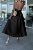 Lutaotie Sexy Celebrities Solid Hollowed Out Pocket Slit V Neck Evening Dress Dresses