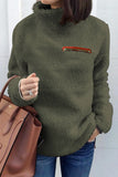 Lutaotie Casual Solid Patchwork Turtleneck Tops(6 Colors)